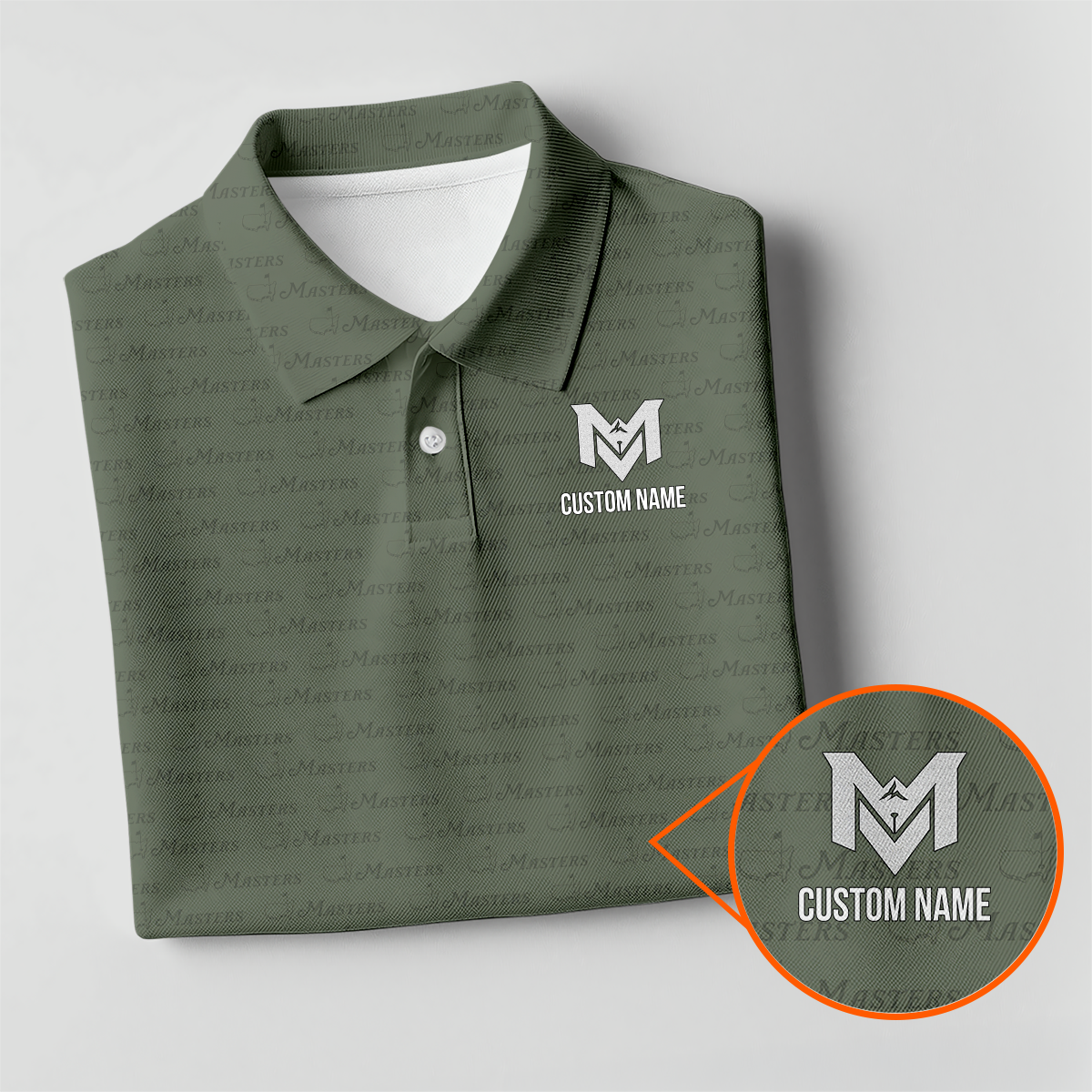 Personalized Masters Golf Pattern Polo Shirt for Men – Custom Name Golf Polo – Unique Casual Sport Shirt