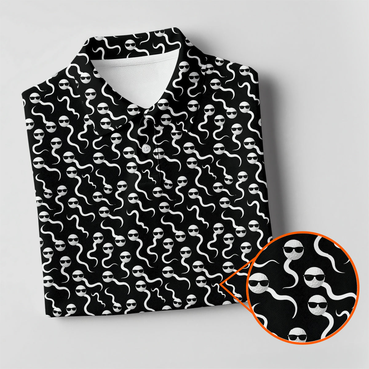Funny Golf Polo Shirt Cool Sperm Pattern Men’s Golf Shirt