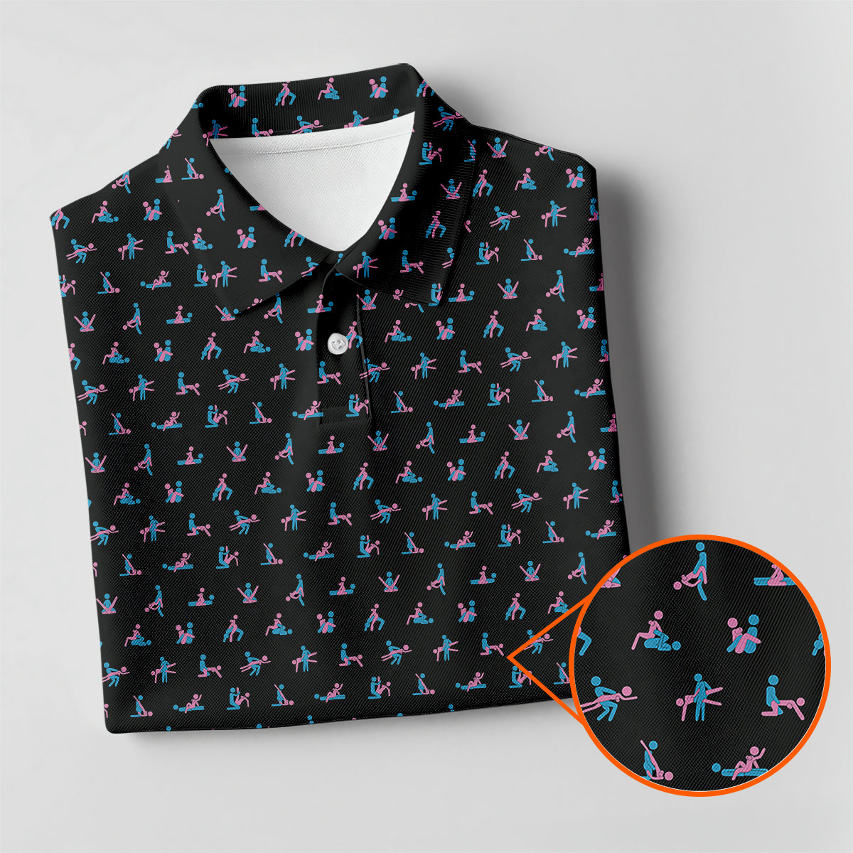 Funny Golf Polo Shirt Adult Humor Pattern Men Casual Golf Shirt