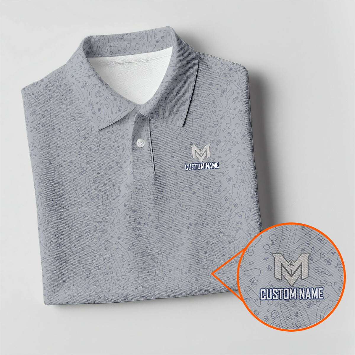 Personalized Funny Golf Doodle Pattern Polo Shirt for Men Minimalist All Over Print Performance Golf Polo Lightweight Breathable Golf Shirt
