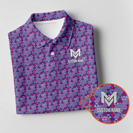 Personalized Men's Polo Shirt – Custom Pattern Golf Polo for Men – Unique Casual Sport Shirt
