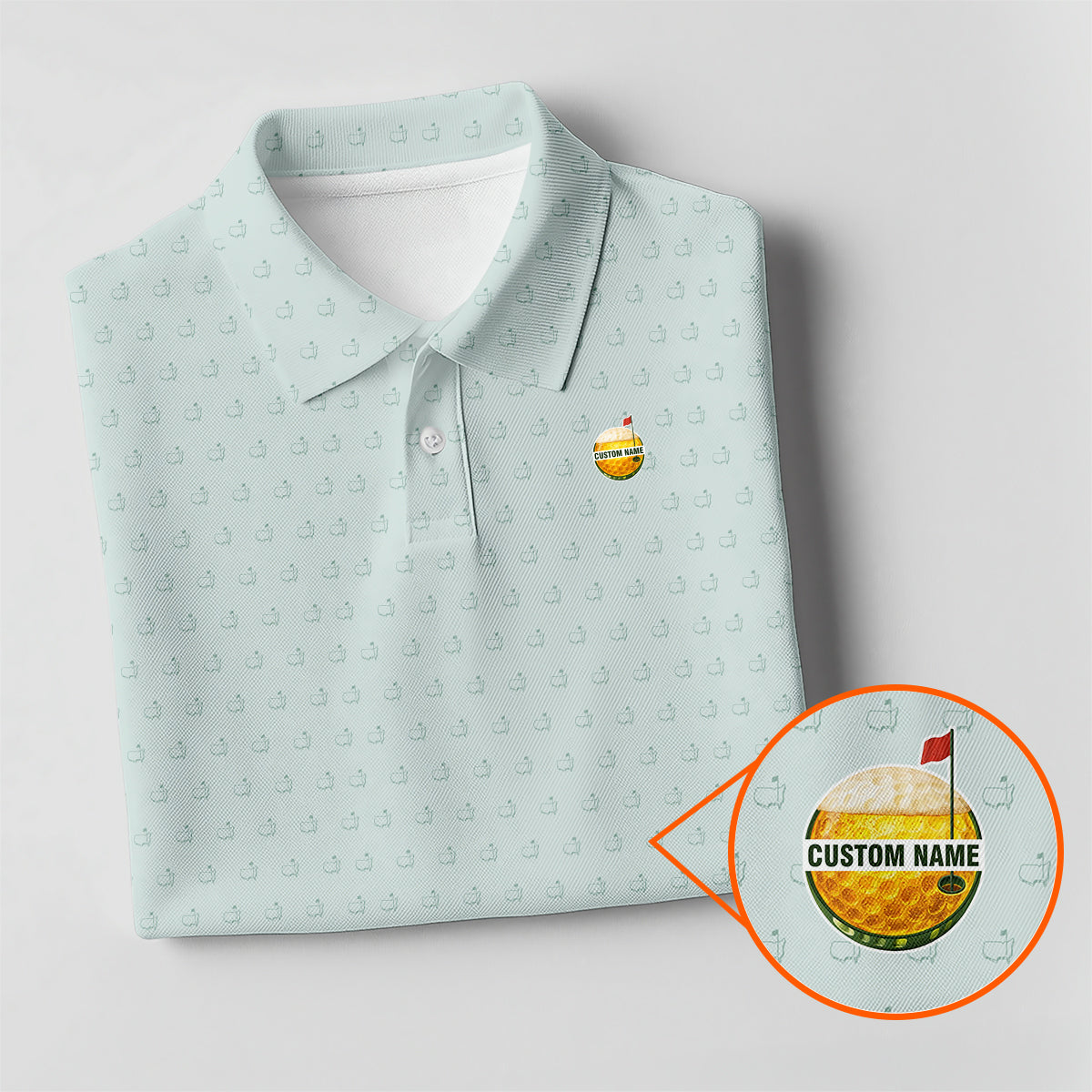 Personalized Custom Name Masters Golf Icon Pattern Polo Shirt for Men Stylish Golf Apparel
