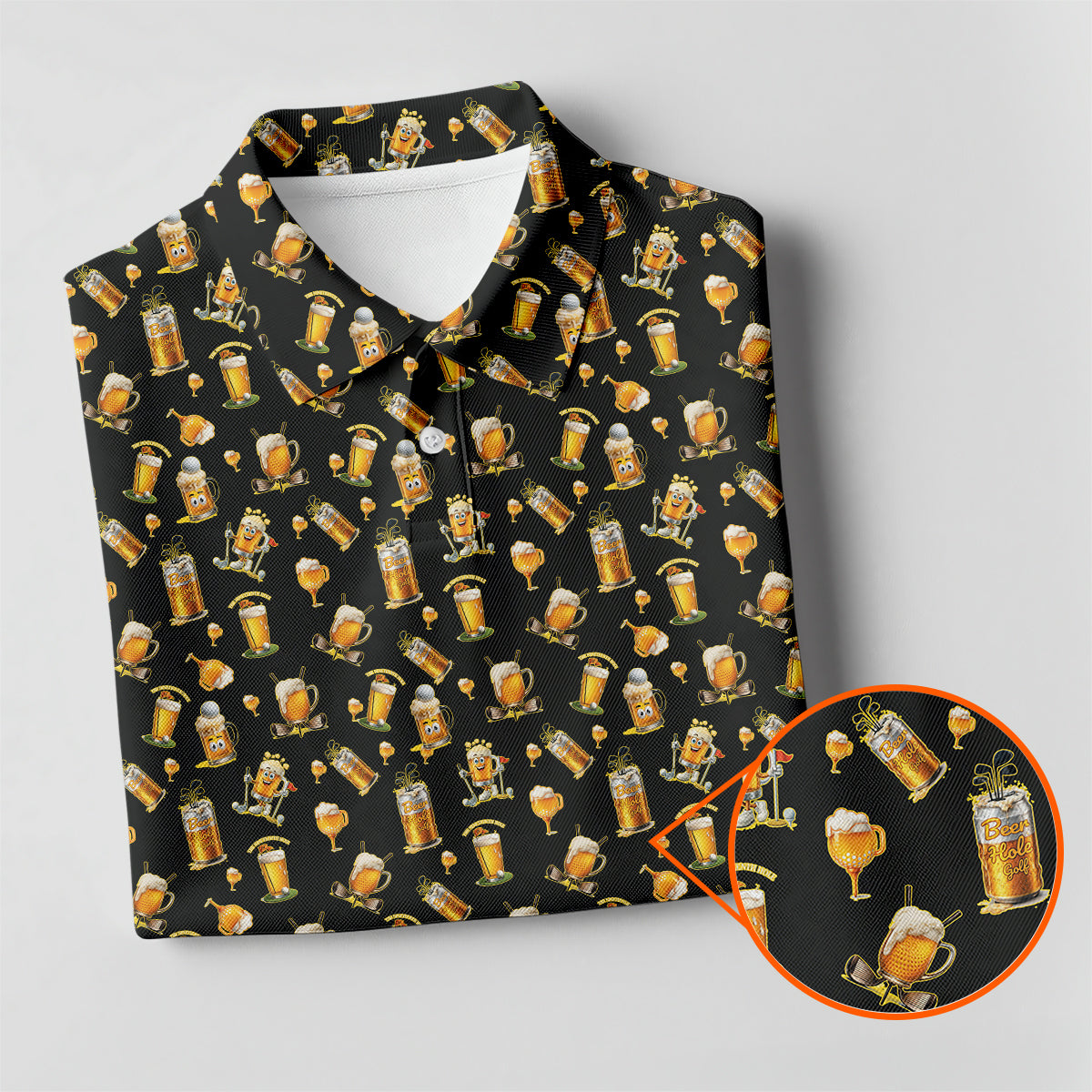 Funny Beer Golf Polo Shirt Men Beer Lover Golf Shirt Casual Golfwear