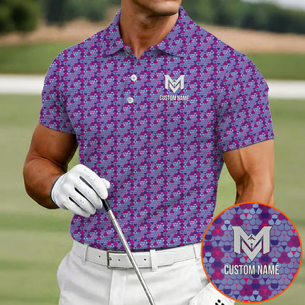 Personalized Men's Polo Shirt – Custom Pattern Golf Polo for Men – Unique Casual Sport Shirt
