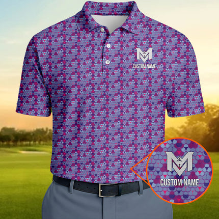 Personalized Men's Polo Shirt – Custom Pattern Golf Polo for Men – Unique Casual Sport Shirt
