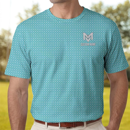 Light Blue Funny Golf Hand Gesture Polo Shirt for Men All Over Print Performance Golf Polo Lightweight Breathable Golf Apparel