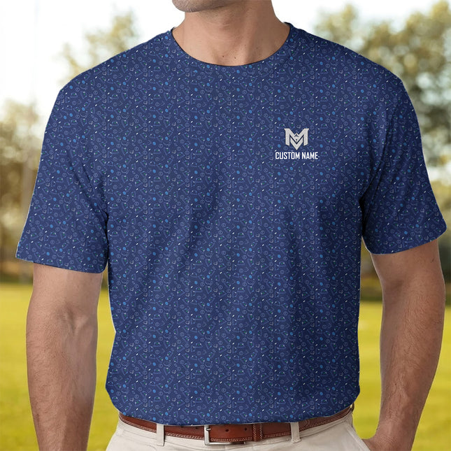 Personalized Name Golf Polo Shirt – Custom Pattern Polo for Men – Stylish Casual Golf Shirt