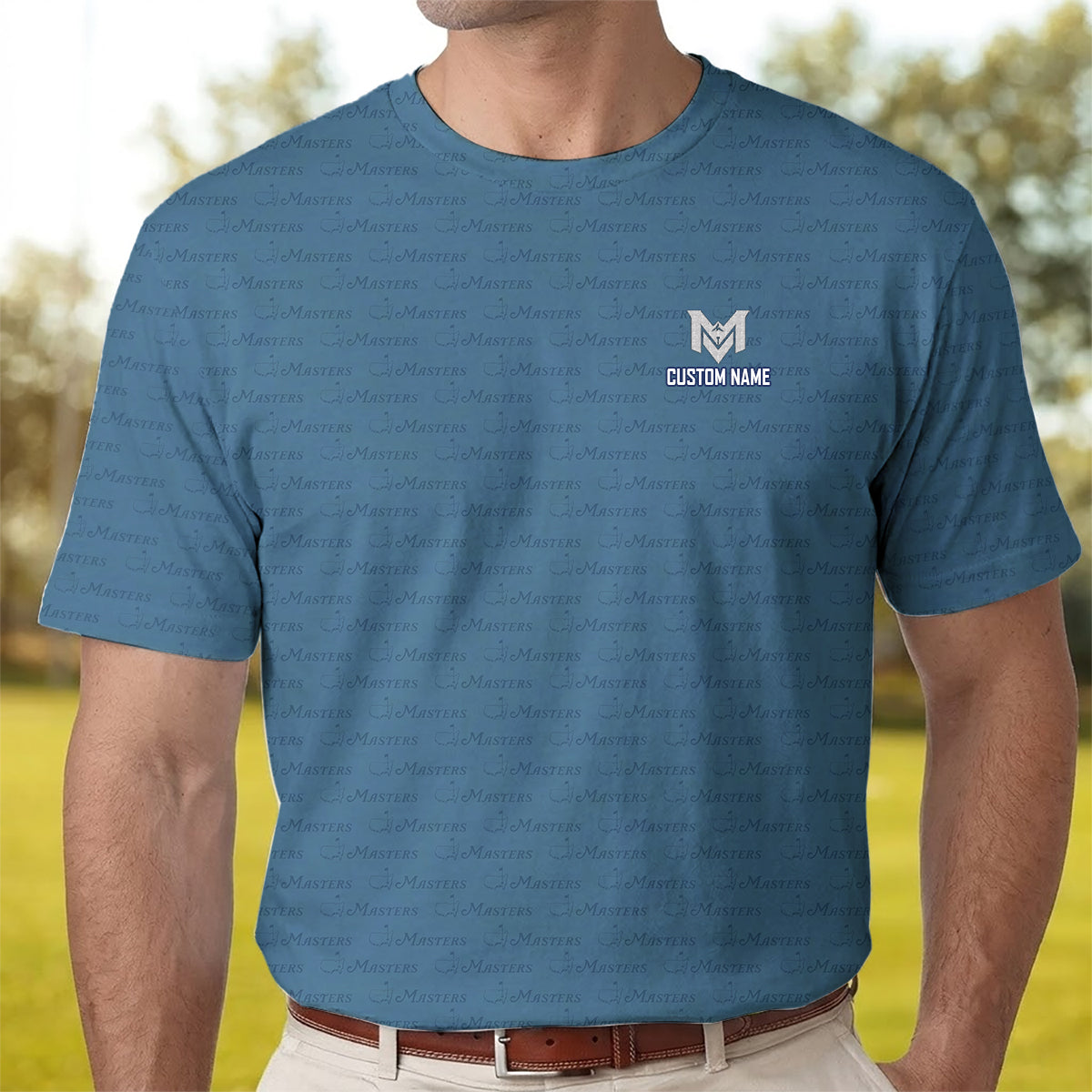 Personalized Masters Style Golf Polo Shirt for Men Classic Tournament Pattern Performance Golf Polo Lightweight Breathable Golf Apparel