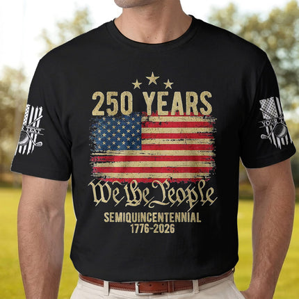 USA 250 Years We The People 1776–2026 Patriotic Golf Polo Shirt for Men American Flag Semiquincentennial Golf Shirt 4th of July Golfer Gift