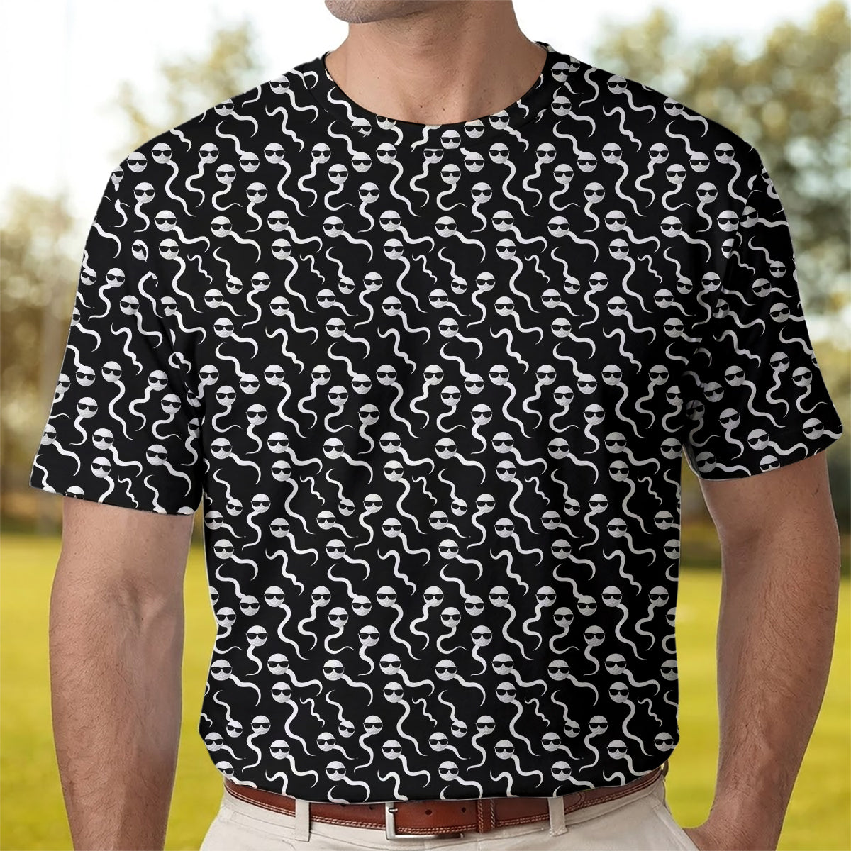 Funny Golf Polo Shirt Cool Sperm Pattern Men’s Golf Shirt