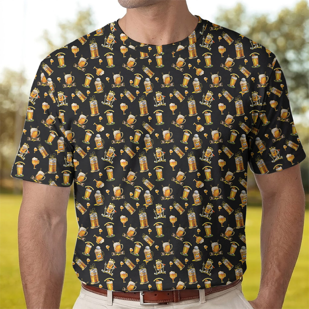 Funny Beer Golf Polo Shirt Men Beer Lover Golf Shirt Casual Golfwear