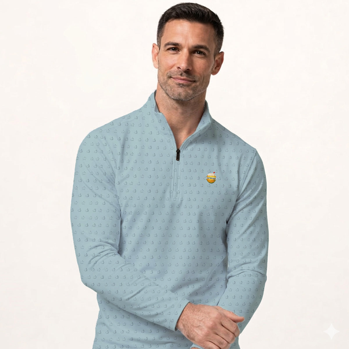 Personalized Golf Polo Shirt for Men – Custom Name Golf Ball Pattern Polo, Breathable Performance Golf Shirt, Unique Gift for Golfers
