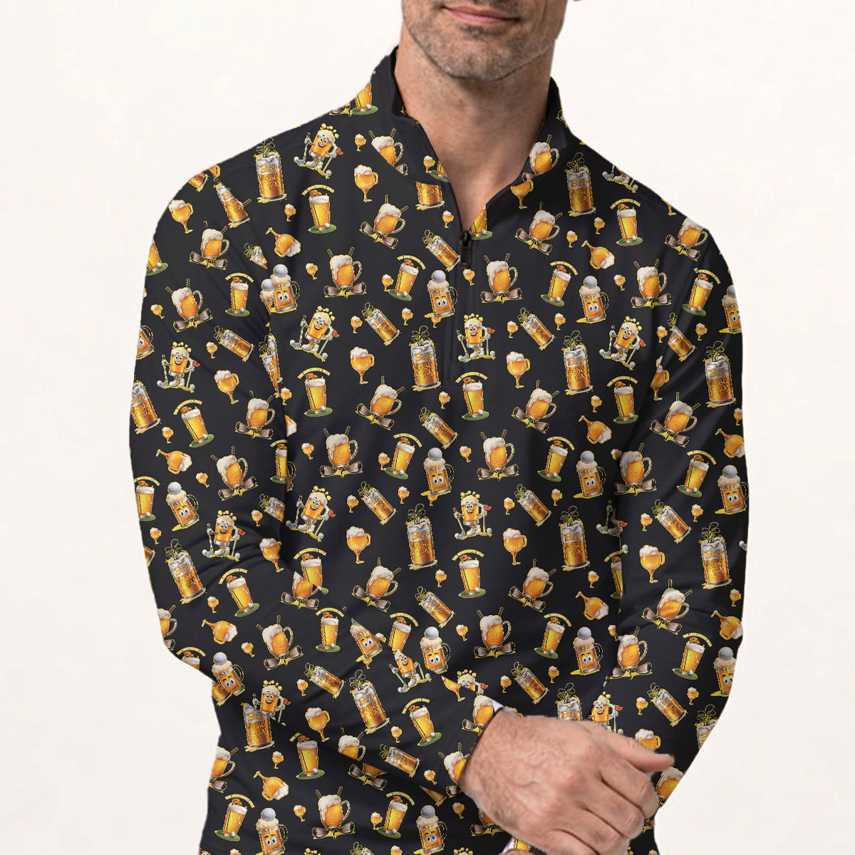 Funny Beer Golf Polo Shirt Men Beer Lover Golf Shirt Casual Golfwear