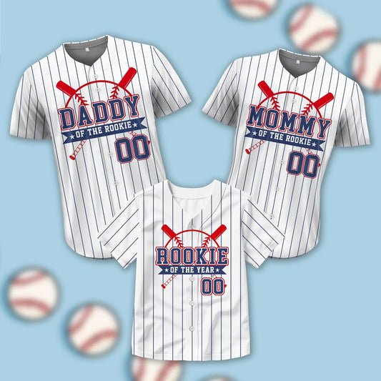Personalized Rookie of the Year Baseball Jersey, Custom Name Mommy Daddy of the Rookie Baseball Shirt,family Matching Outfits,first Birthday