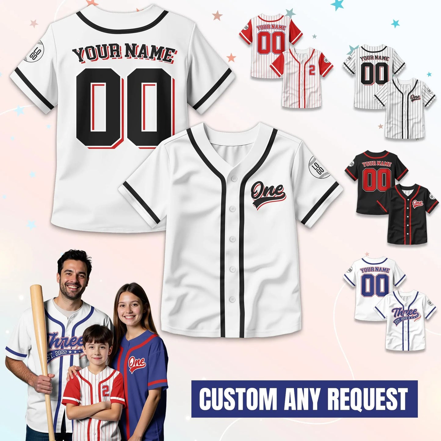 Personalized Birthday Boy Baseball Jersey for Youth Kids, Custom Baby Boy Baseball Jersey, Kids Birthday Gift, Baseball First Birthday