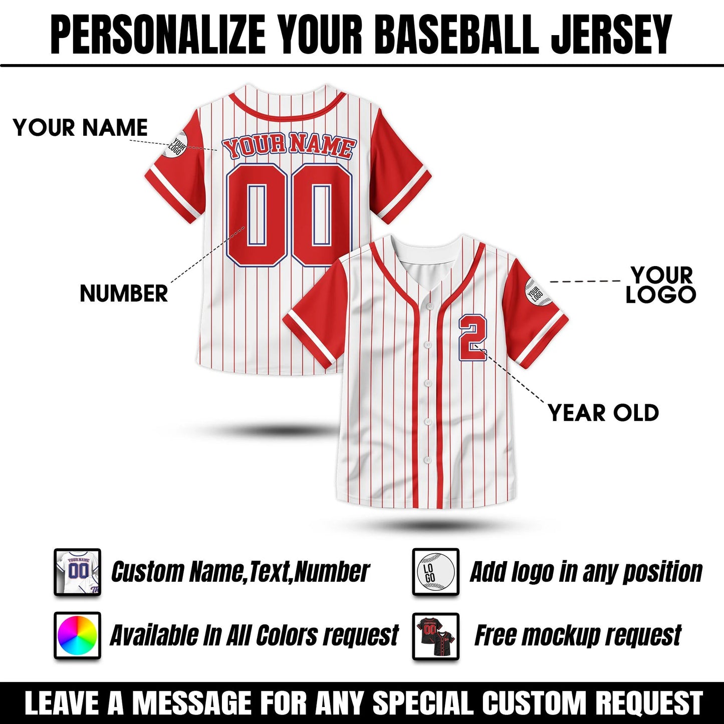 Personalized Birthday Boy Baseball Jersey for Youth Kids, Custom Birthday Outfit Baseball Jersey, Age and Name Shirt Family Jersey Gift