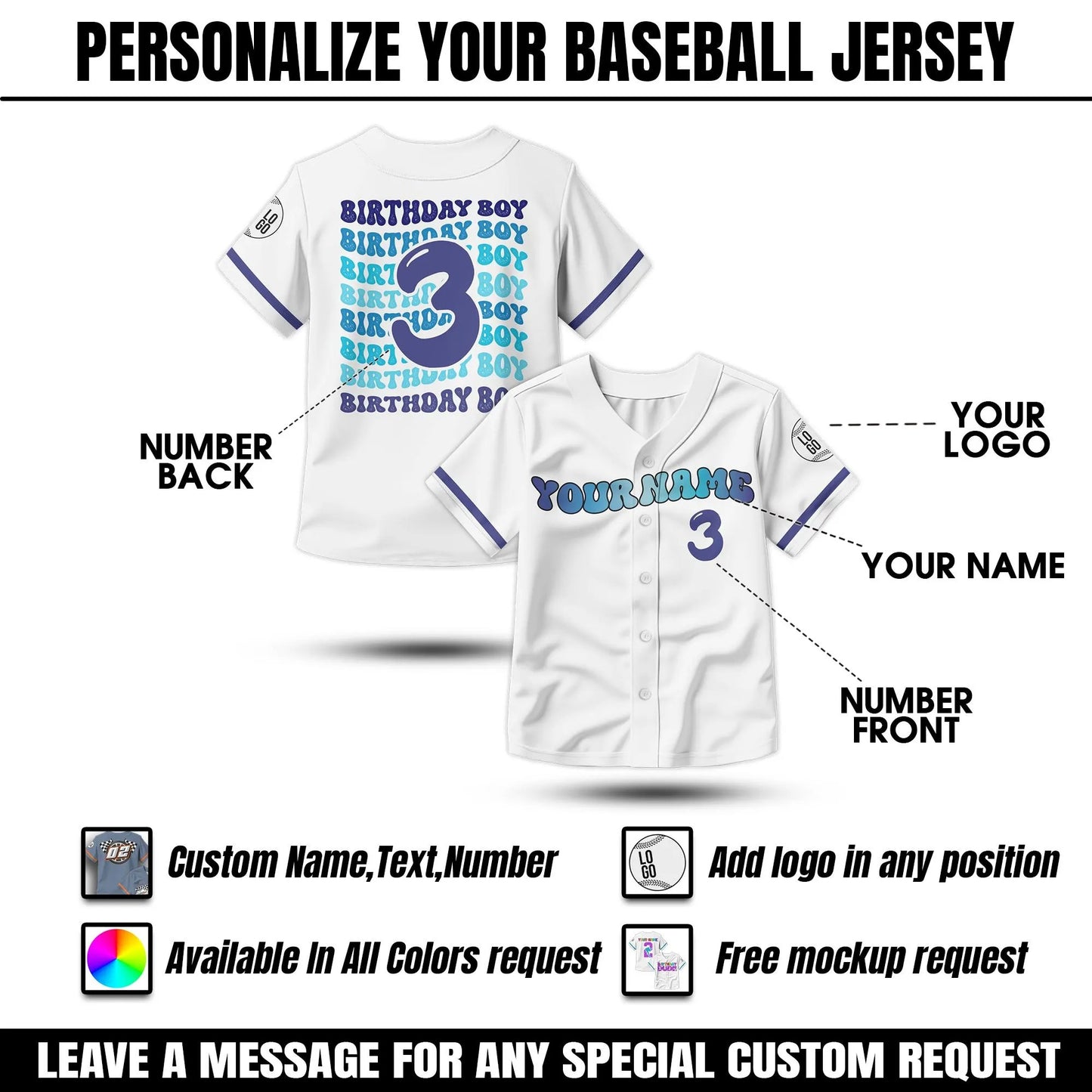Personalized Birthday Boy Baseball Jersey for Youth Kids, Custom Birthday Gift Boy Baseball Jersey Kids Birthday Gift, Sports Birthday Shirt