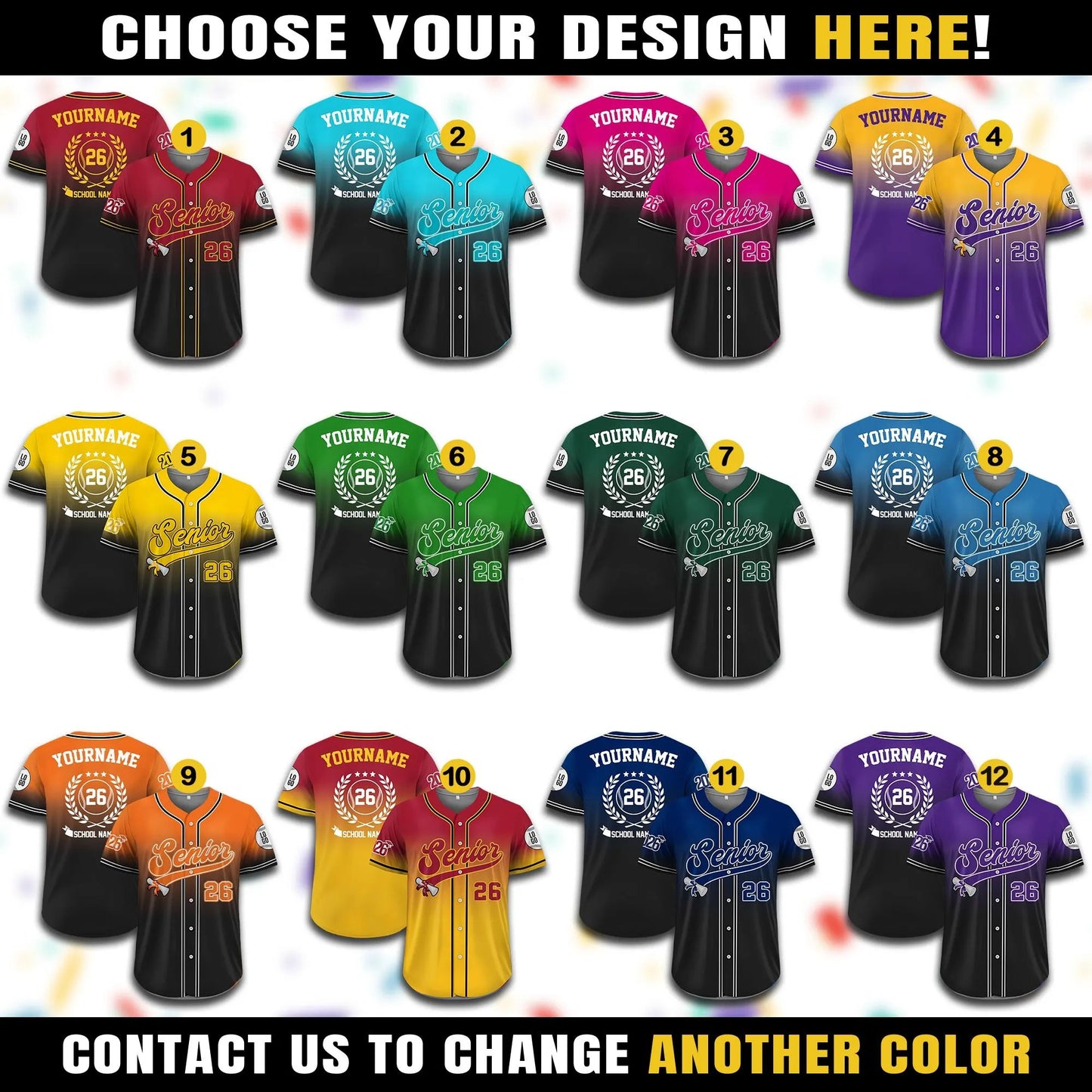 Custom Senior Shirt 2026 Baseball Jersey for Men Women Youth Kid, Custom Class of 2026 Family Graduation Shirt, Proud Family Shirt
