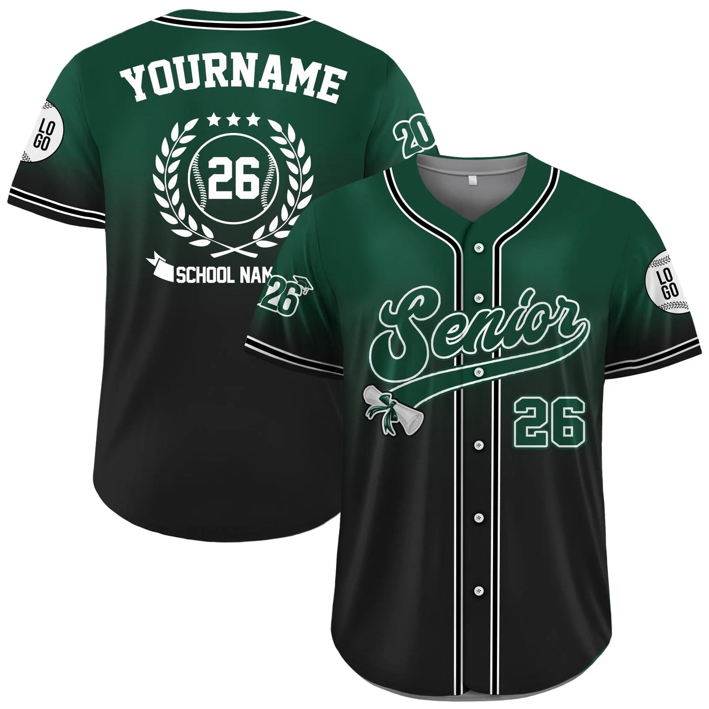 Custom Senior Shirt 2026 Baseball Jersey for Men Women Youth Kid, Custom Class of 2026 Family Graduation Shirt, Proud Family Shirt