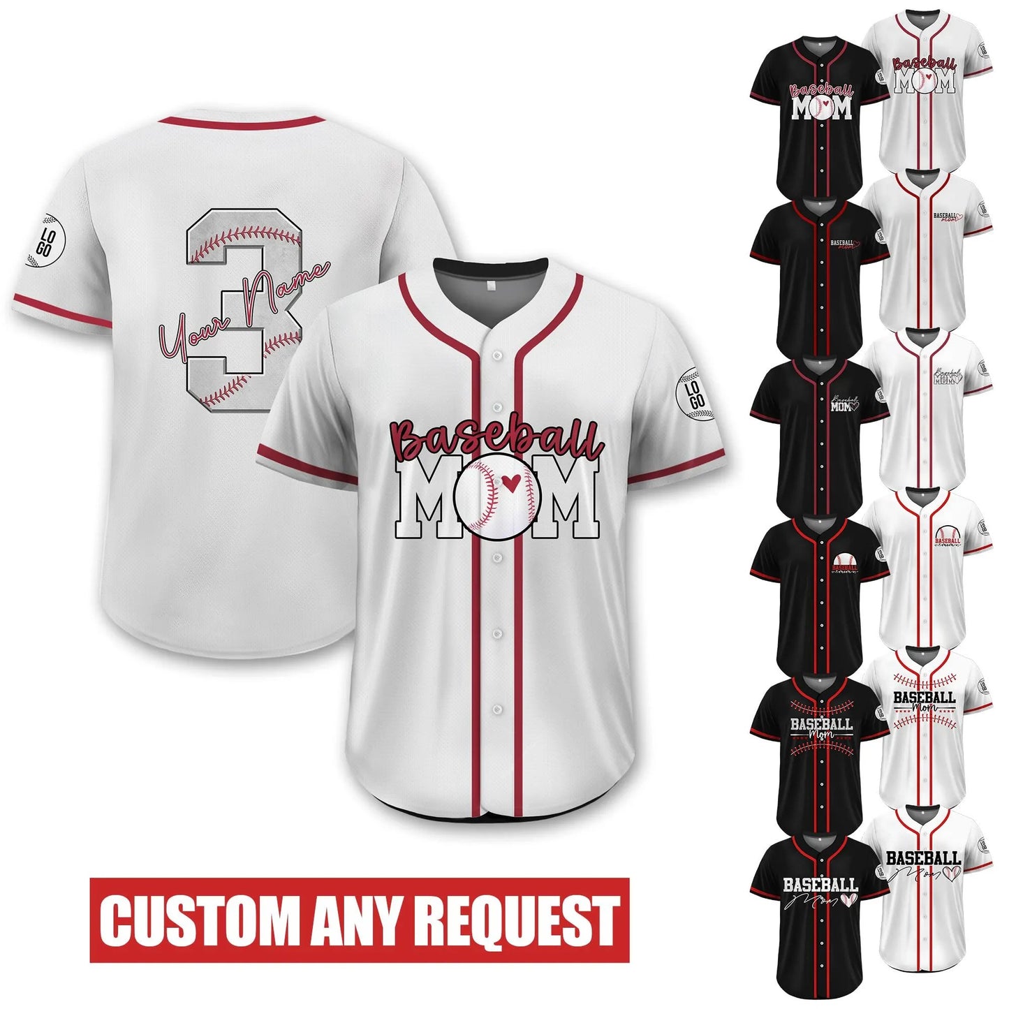 Custom Name & Number Baseball Mom Jersey, Personalized Mothers Day Baseball Jersey, Baseball Senior Mom Jersey, Happy Mothers Day Gifts