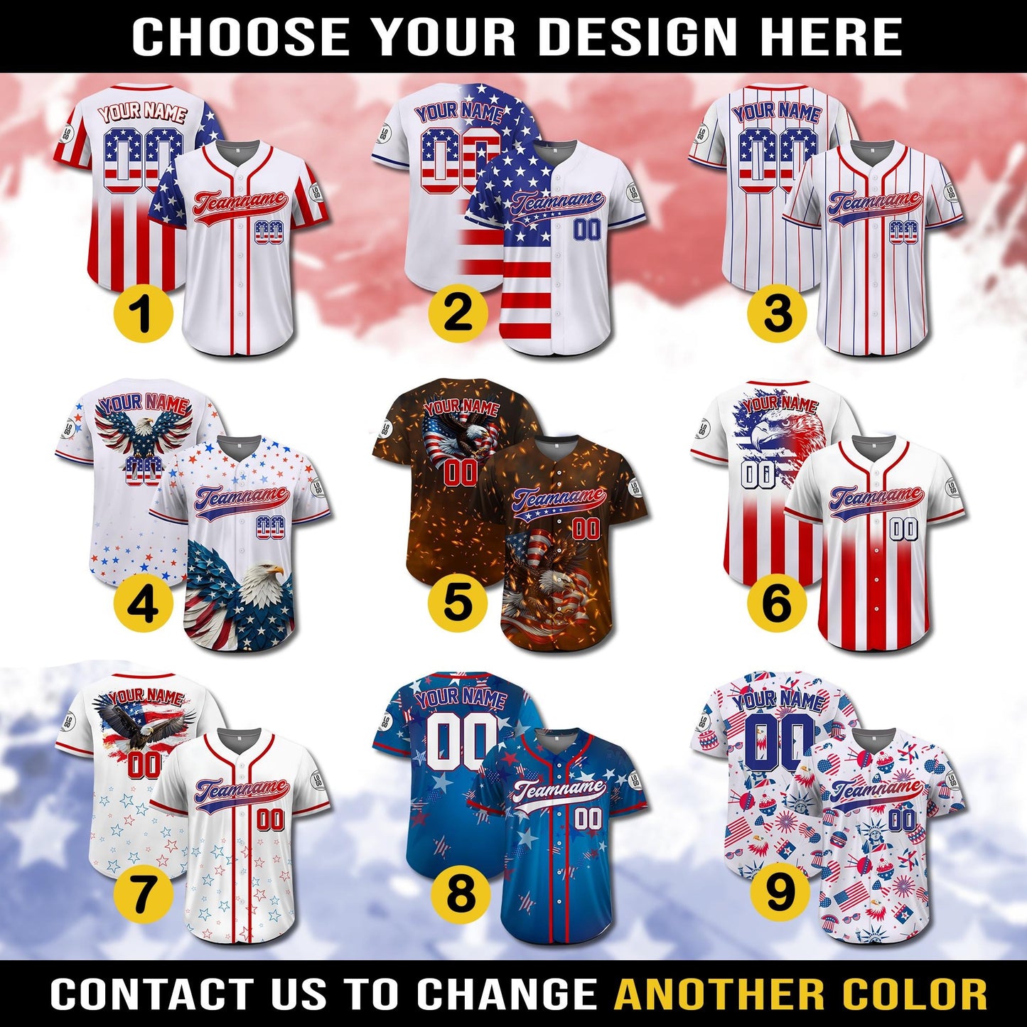 Personalized Eagle American Baseball Jersey, Custom Name Patriotic Jersey USA Flag Shirt, Gift for American Lovers, 4th of July Shirt
