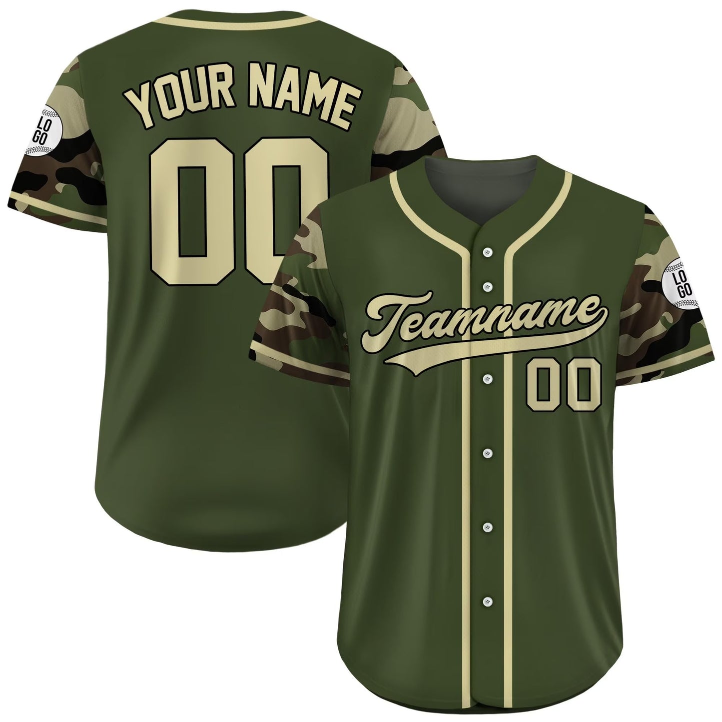 Custom Camouflage Baseball Jersey With Teamname Name Number Logo, Personalized Baseball Jersey for Adult Kid, Camo Baseball Uniform for Fans