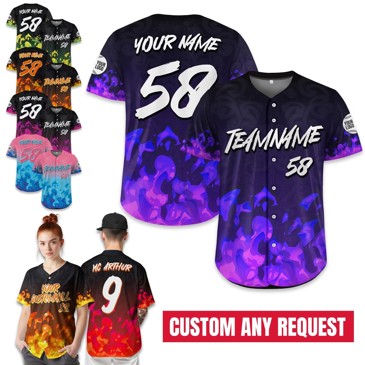 Personalized Jersey for Kid Youth Adult Custom Baseball Team Uniform With Name Baseball Jersey Gift Couple Jersey for Baseball Fans Lovers