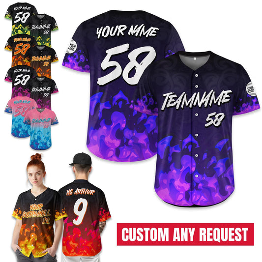 Personalized Jersey for Kid Youth Adult Custom Baseball Team Uniform With Name Baseball Jersey Gift Couple Jersey for Baseball Fans Lovers