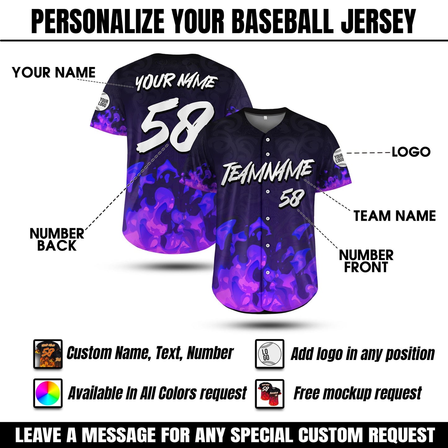 Personalized Jersey for Kid Youth Adult Custom Baseball Team Uniform With Name Baseball Jersey Gift Couple Jersey for Baseball Fans Lovers
