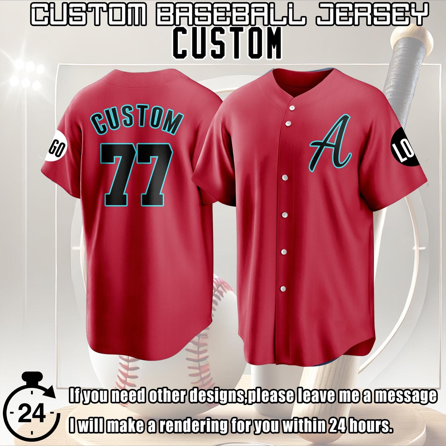 Personalized Custom Baseball Jersey With Team Name and Number Printed or Embroidered Logo Button up Baseball Uniform for Fans and Players