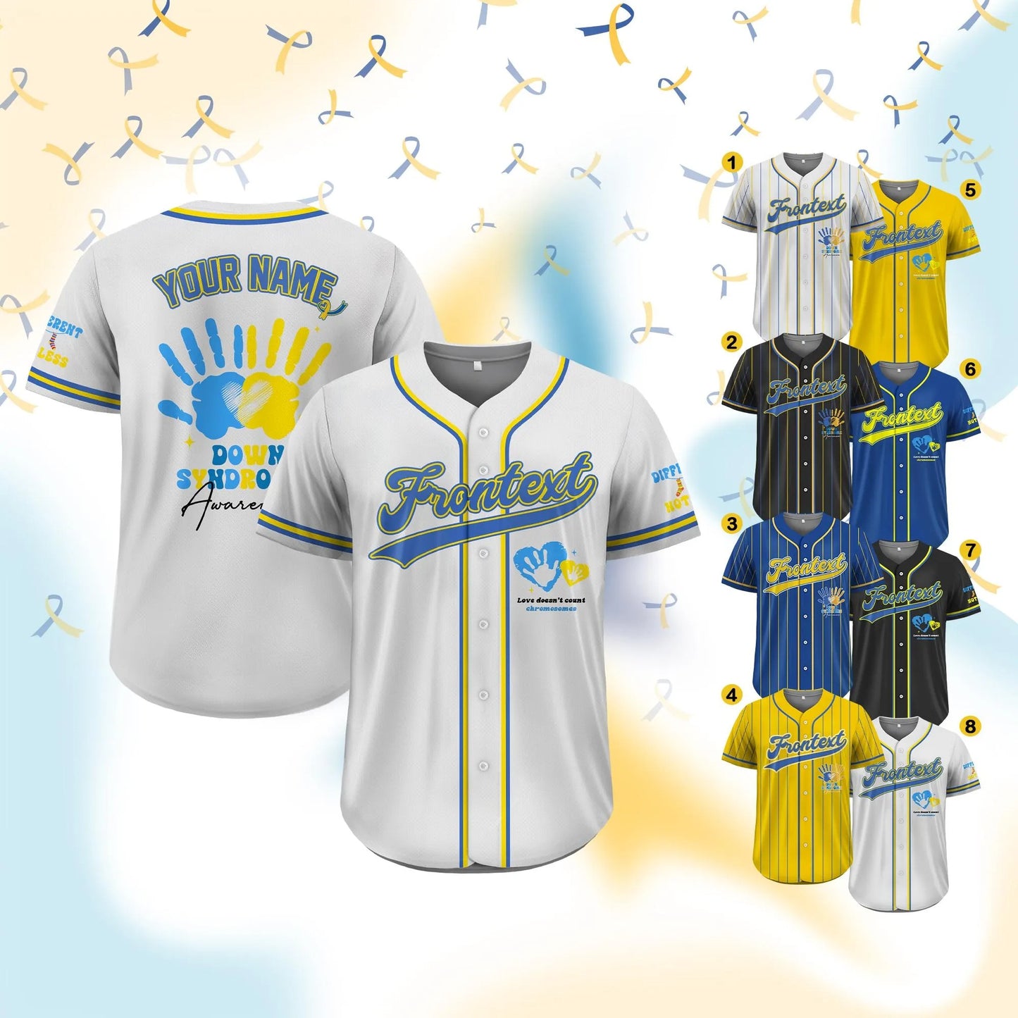 Custom Down Syndrome Awareness Baseball Jersey for Men Women Youth Kid, Support Squad T21 Jersey Shirt, Custom World Down Syndrome Day Gift