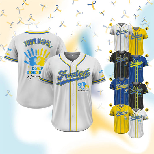 Custom Down Syndrome Awareness Baseball Jersey for Men Women Youth Kid, Support Squad T21 Jersey Shirt, Custom World Down Syndrome Day Gift
