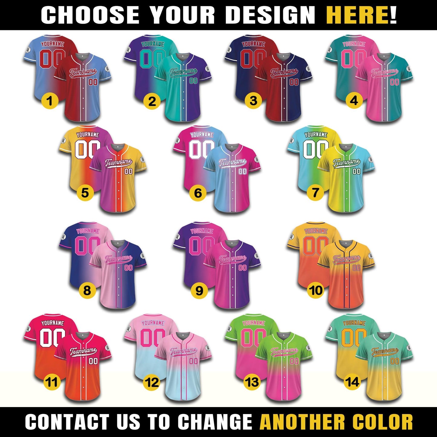 Printed Gradient Custom Baseball Jersey With Team Name Number Jerseys Shirt for Men Women Youth Kid Gifts for Baseball Fans Navy Pink