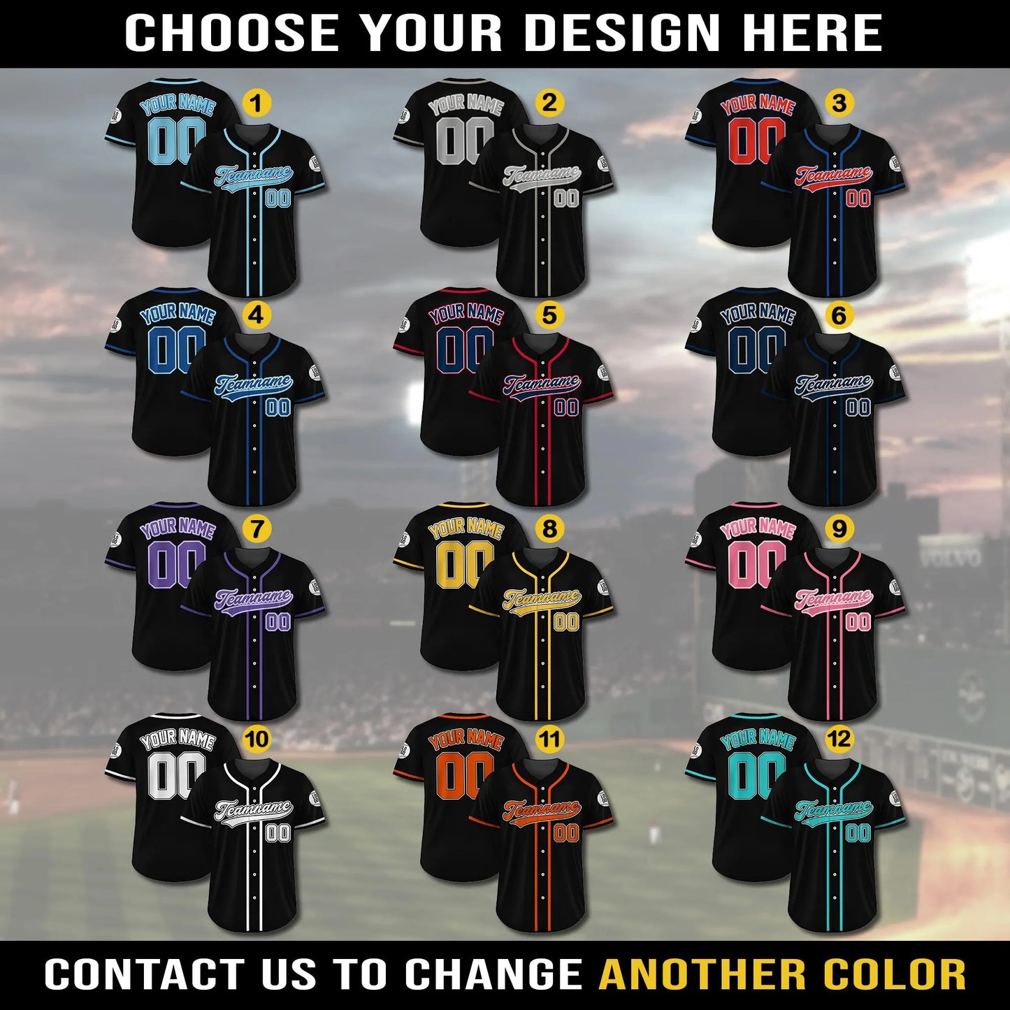 Custom Baseball Jersey, Custom Team Name Number Logo, Personalized Baseball Jersey for Adult Kid, Black Jersey Uniform for Baseball Lovers
