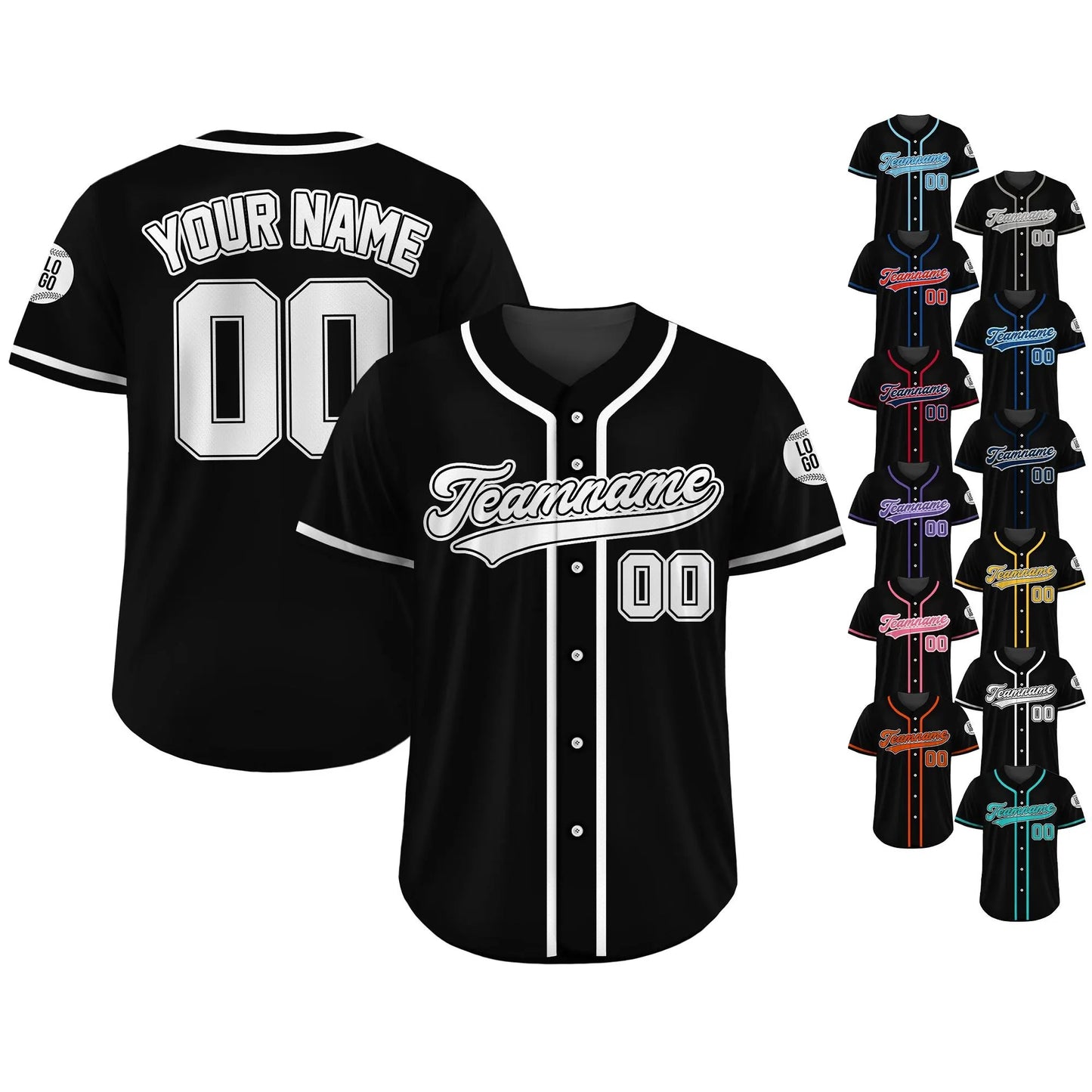 Custom Baseball Jersey, Custom Team Name Number, Personalized Baseball Jersey for Adult Kid, Black White Jersey Uniform for Baseball Lovers