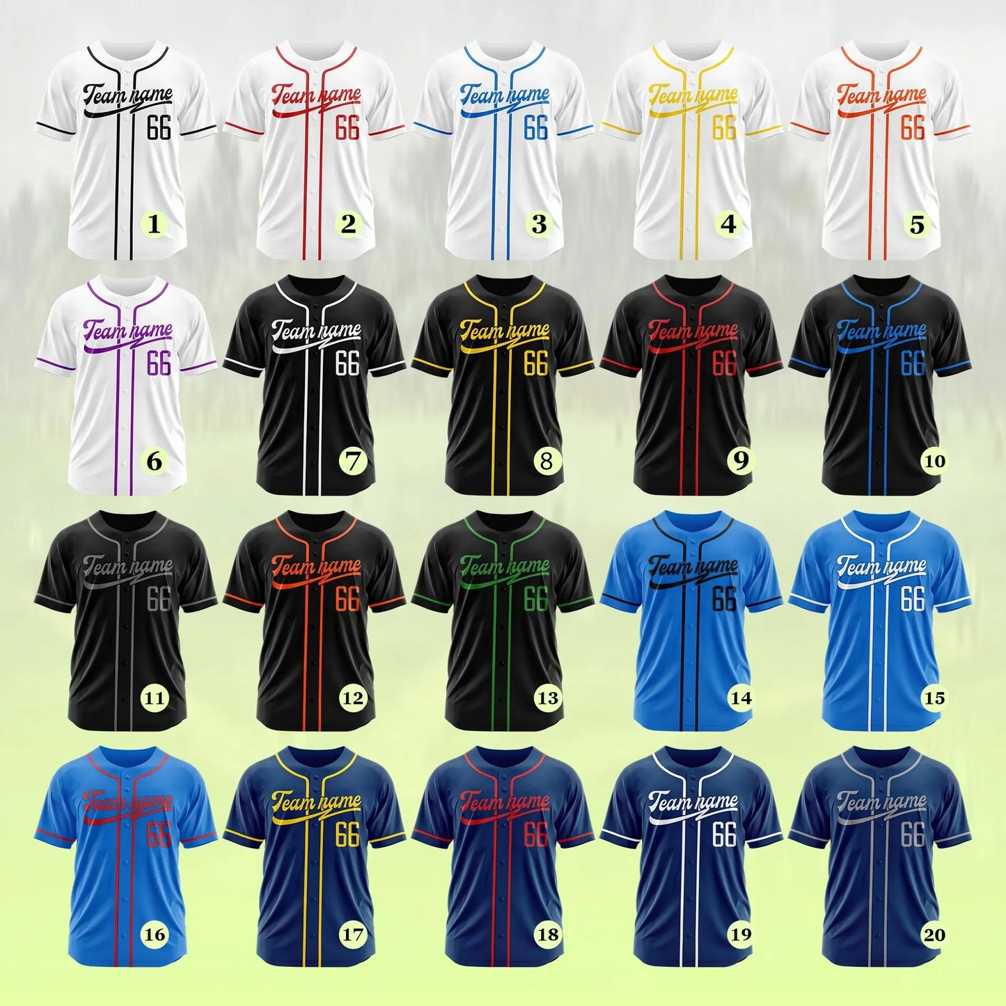 Personalized Custom Baseball Jersey Shirt Printed Stitched Team Name and Number Logo Uniform for Baseball Lover