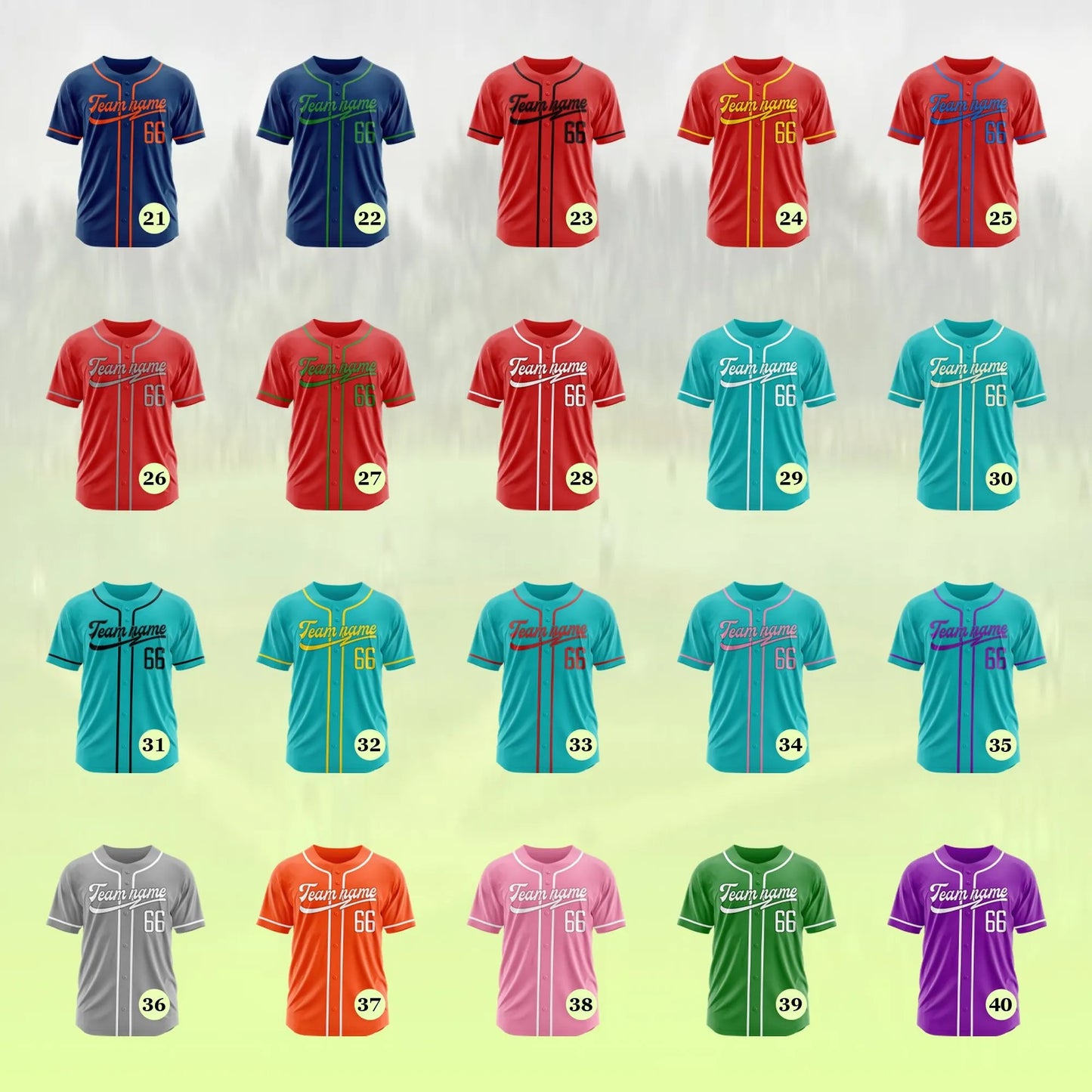 Personalized Custom Baseball Jersey Shirt Printed Stitched Team Name and Number Logo Uniform for Baseball Lover
