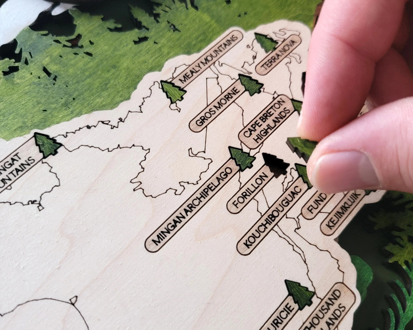 Personalized Canadian National Parks Travel Map, National Parks Wooden Map Tracker, Hiker Gift