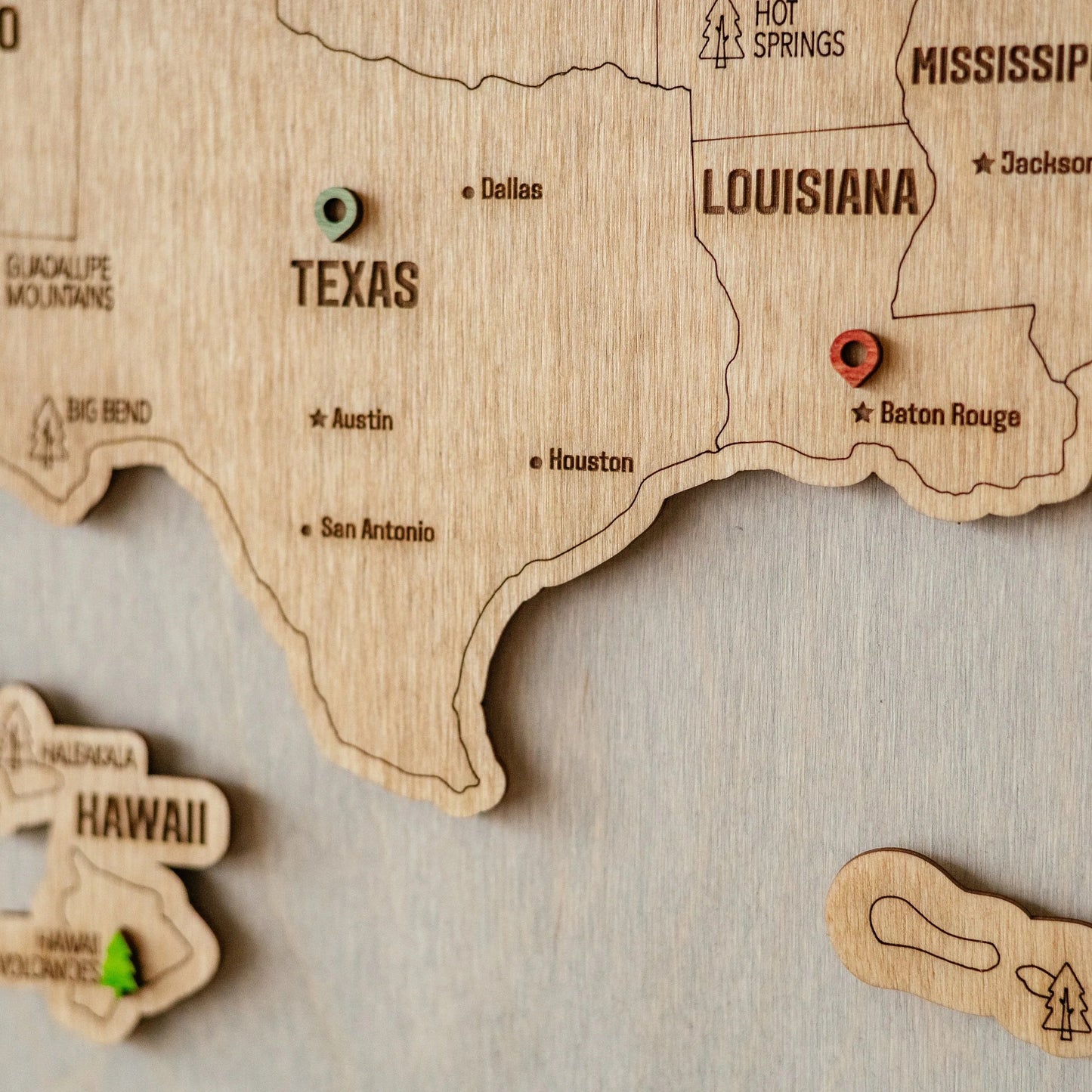 Personalized USA National Park Service Push Pin Map, National Parks Road Trip Wooden Map Tracker