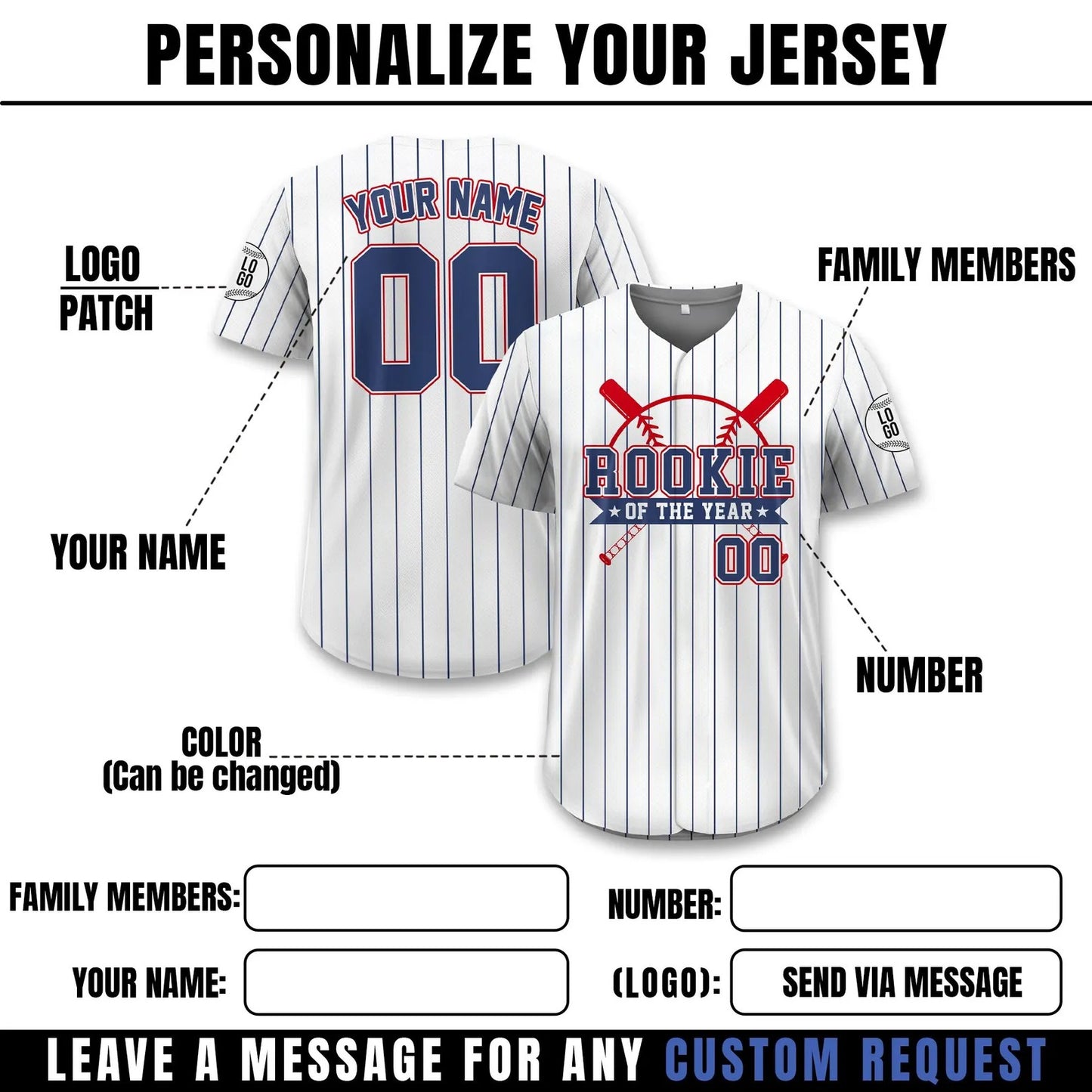 Personalized Rookie of the Year Baseball Jersey, Custom Name Mommy Daddy of the Rookie Baseball Shirt,family Matching Outfits,first Birthday
