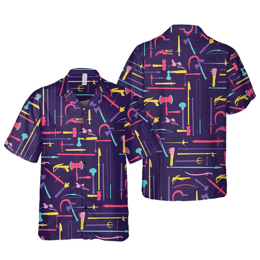 Colorful Fantasy Weapons Hawaiian Shirt