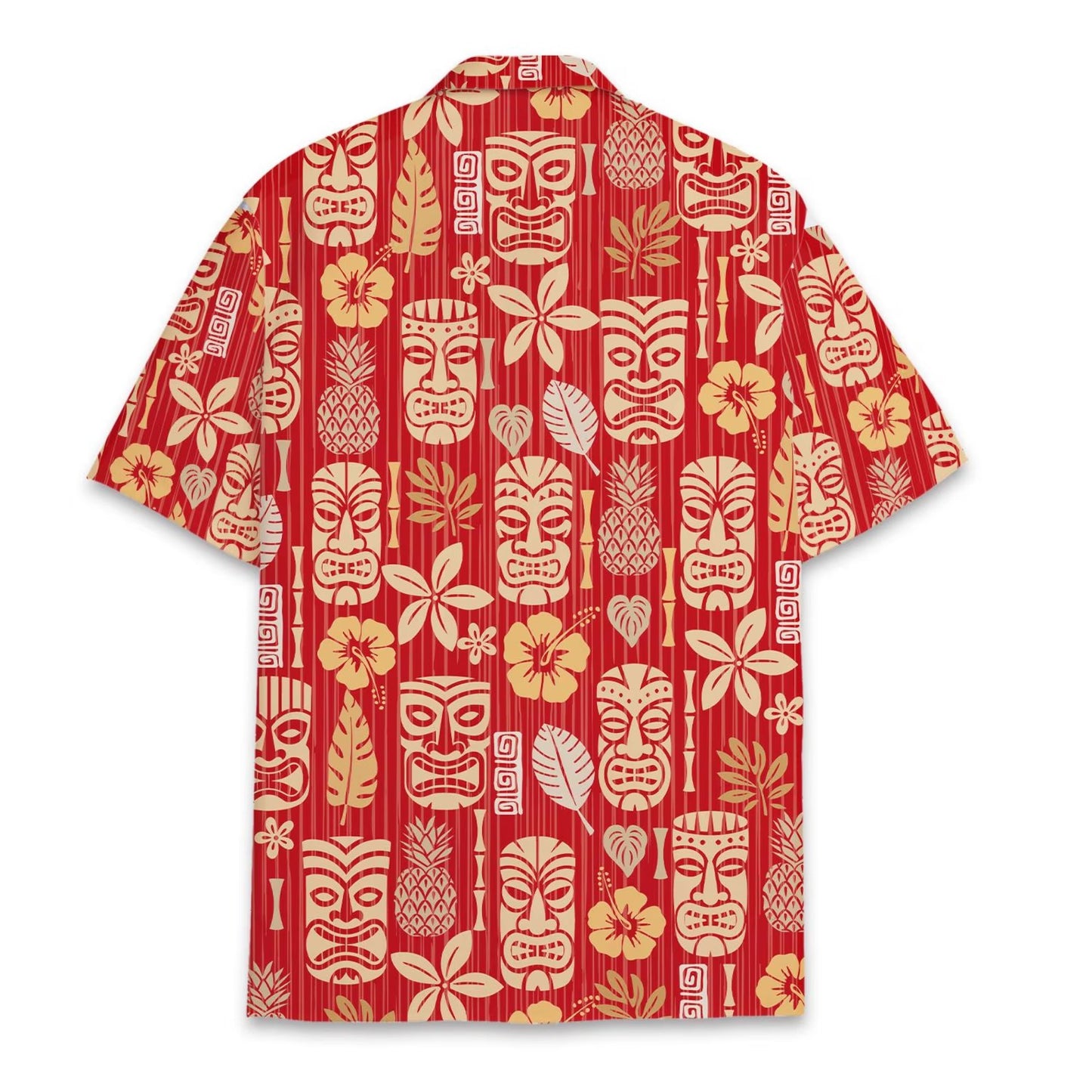 Tiki Hawaiian Shirt for Men Women Youth, Colorful Tiki Aloha Shirt, Short Sleeve Button-down Summer Shirt, Vibrant Tropical Beach Shirt