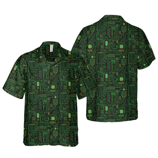 Computer Circuit Board Hawaiian Shirt, Coder Gift, Progammer IT Nerd Shirt