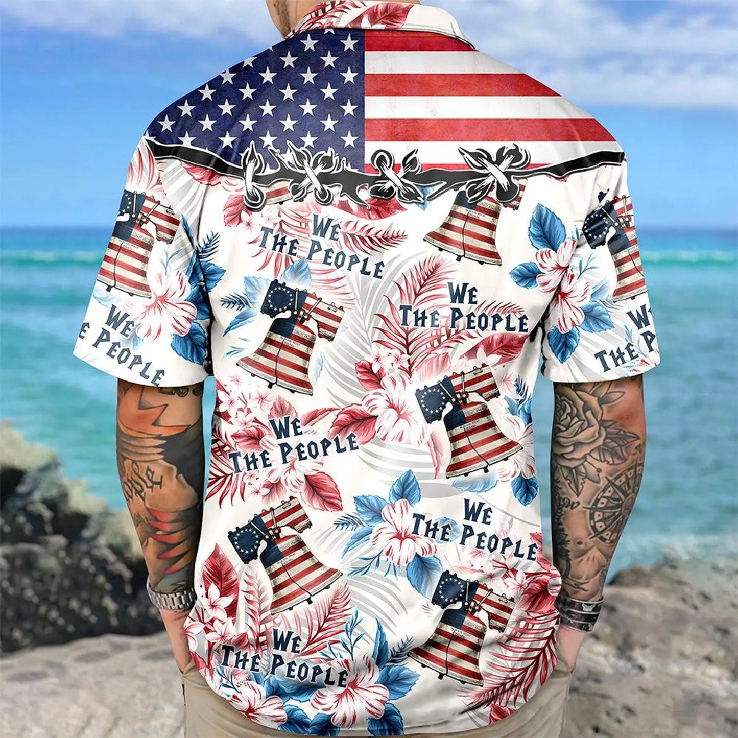 Personalized American Pride 1776–2026 Hawaiian Shirt, Custom Bald Eagle, USA 250th Anniversary Patriotic Shirt