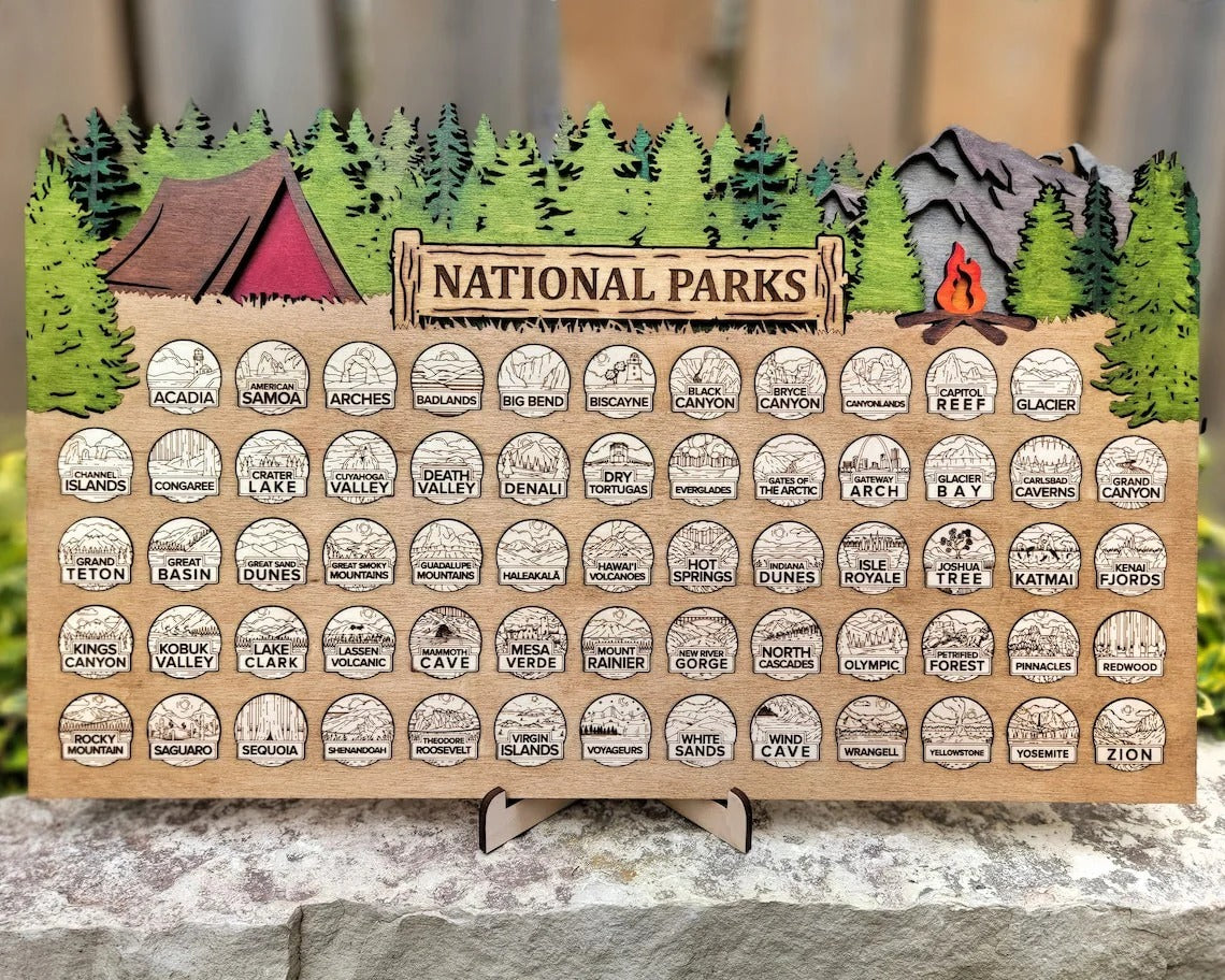 National Park Map In Usa, National Park Tracker, Gift For Travelers