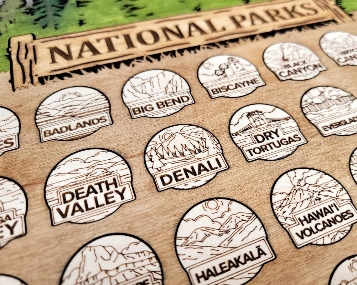 National Park Map In Usa, National Park Tracker, Gift For Travelers