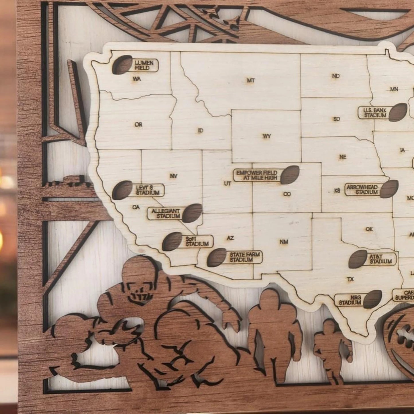 Custom Football Stadium Adventure Map, Football Map, Gift For Football Fans
